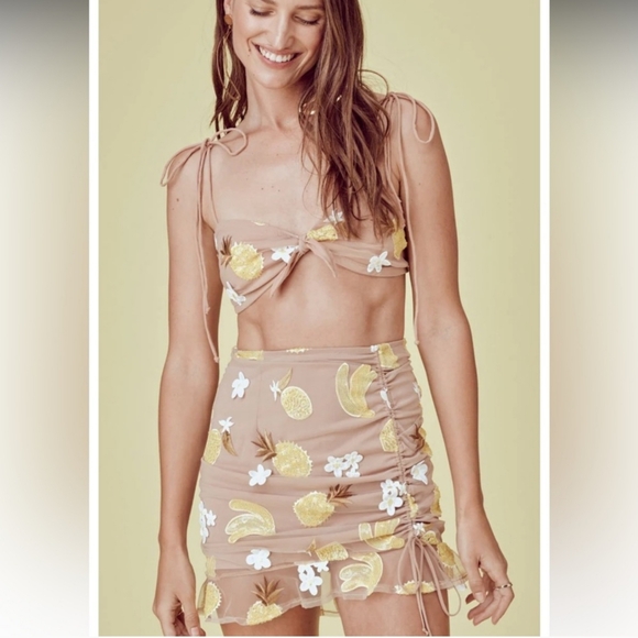 🍋For Love and Lemons 2 Piece Set - Skirt Size L, Top - M - Picture 9 of 16